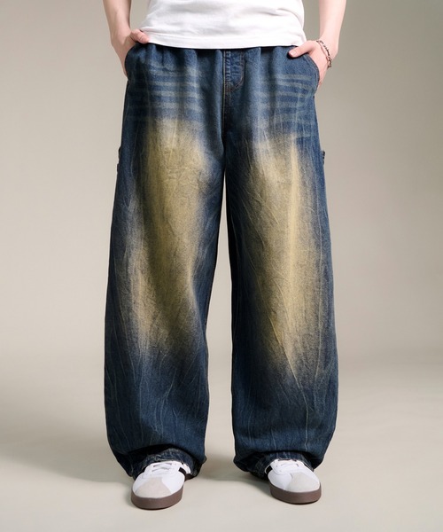 CALIFORNIA OUTFITTERS(カリフォルニア アウトフィッターズ)の「4D43 BLEACH FADE DRAWSTRING DENIM(デニムパンツ・メンズ・ブルー/ダークブルー/インディゴブルー・F)」の2枚目の写真