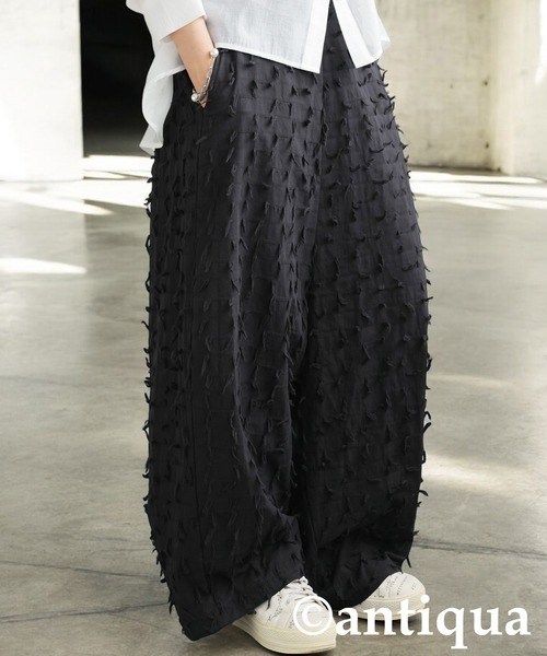 antiqua(アンティカ)の「フリンジワイドパンツ(その他パンツ・レディース・ブラック・ONESIZE)」の9枚目の写真