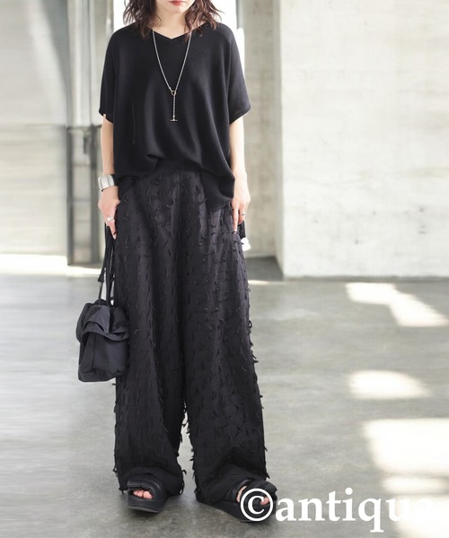 antiqua(アンティカ)の「フリンジワイドパンツ(その他パンツ・レディース・ブラック・ONESIZE)」の12枚目の写真
