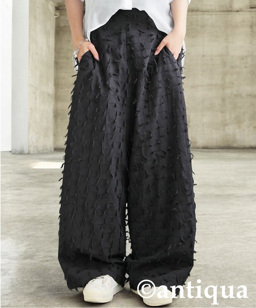 antiqua(アンティカ)の「フリンジワイドパンツ(その他パンツ・レディース・ブラック・ONESIZE)」の7枚目の写真