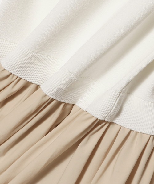 ESTNATION（エストネーション）の「ESTNATION / コンパクト レギュラーカラー フレアワンピース《EXCLUSIVE》（ワンピース・レディース・オフホワイト/ネイビー・FREE）」の4枚目の写真