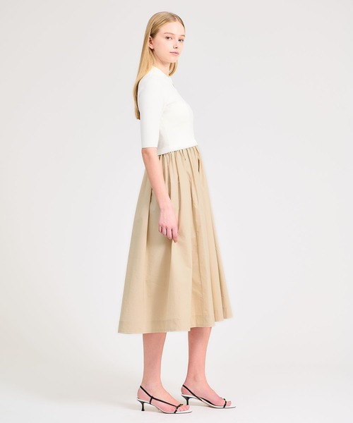 ESTNATION（エストネーション）の「ESTNATION / コンパクト レギュラーカラー フレアワンピース《EXCLUSIVE》（ワンピース・レディース・オフホワイト/ネイビー・FREE）」の9枚目の写真