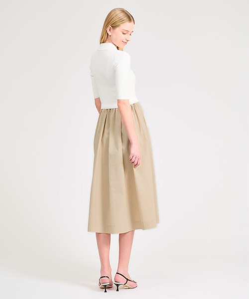 ESTNATION（エストネーション）の「ESTNATION / コンパクト レギュラーカラー フレアワンピース《EXCLUSIVE》（ワンピース・レディース・オフホワイト/ネイビー・FREE）」の7枚目の写真