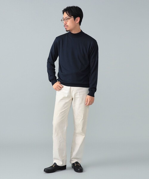 Brilla per il gusto Dネービーシルク モックネック ニット シルク モックネック ニット（ニット/セーター）｜BRILLA per il gusto