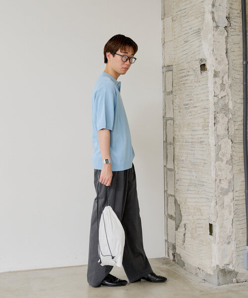 セール】【WHIMSIC】ファインニットショートスリーブポロシャツ