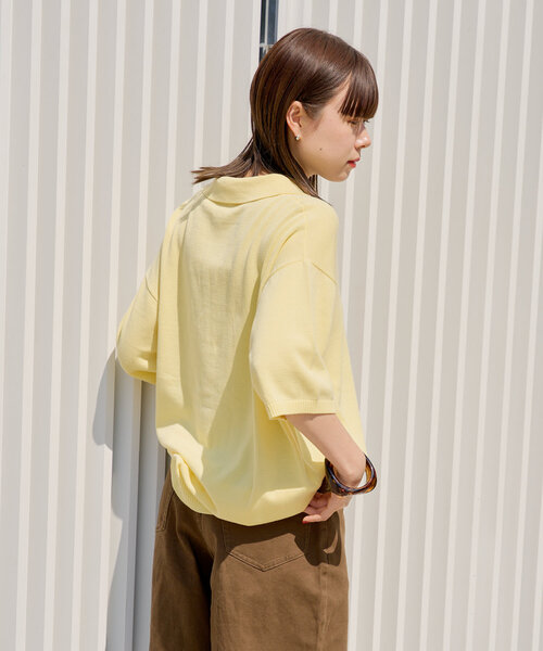ニット セーター 「WHIMSIC」ファインニットショートスリーブポロシャツ レディース メンズ ankoROCK セーター ニット a.p.o.v. -ankoROCK's select