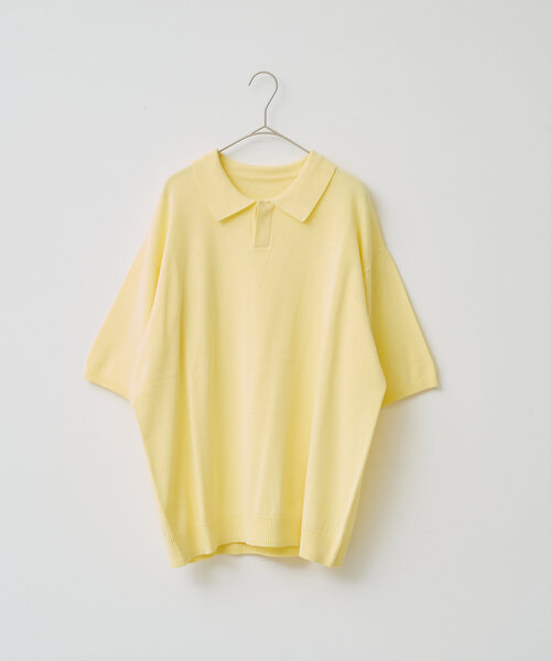 ニット セーター 「WHIMSIC」ファインニットショートスリーブポロシャツ レディース メンズ WHIMSIC ニット セーター 「WHIMSIC」ファインニットショート