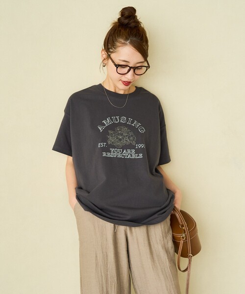 セール】限定展開 FLOWER 発泡 プリント 半袖 Tシャツ（Tシャツ