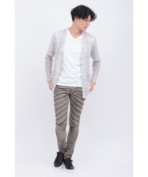 TORNADO MART（トルネードマート）の「ﾓｻﾞｲｸﾁｪｯｸﾉｰｶﾗｰｶｰﾃﾞ（Tシャツ/カットソー・メンズ・ブラック/ベージュ・M/L/LL）」の10枚目の写真