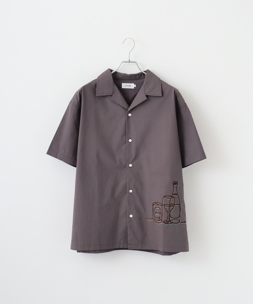ATELANE（アテレーン）の「ATELANE アソート刺繍デザイン開襟シャツ（シャツ/ブラウス・メンズ・ベージュ系その他/ベージュ系その他2/グレー/サックスブルー/アイボリー/グレー系その他2/チャコールグレー/グレー系その他・M/XL/L）」の6枚目の写真