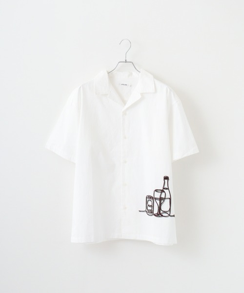 アソート開襟シャツ セール】ATELANE アソート刺繍デザイン開襟シャツ（シャツ