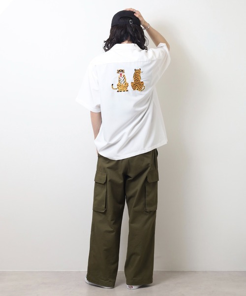 アソート開襟シャツ セール】ATELANE アソート刺繍デザイン開襟シャツ（シャツ