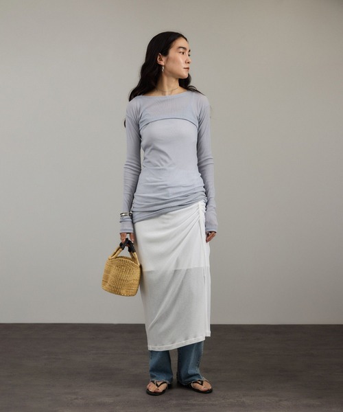 SALON adam et rope'(サロン アダム エ ロペ)の「nu=layerアシンメトリーシャーリングスカート(スカート・レディース・レッド/ブラック/ホワイト・FREE)」の11枚目の写真