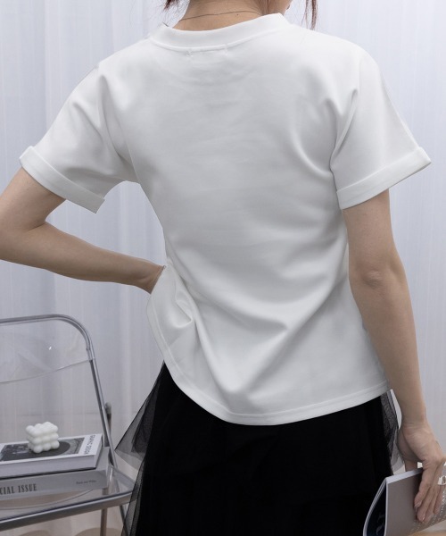 tシャツ フロントワイドスリッドT レディース セール】フロントスリットtシャツレディース韓国風（Tシャツ
