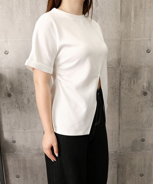 Miniministore(ミニミニストア)の「フロントスリットtシャツレディース半袖韓国風半袖(Tシャツ/カットソー・レディース・ブラック/ホワイト・M/L)」の18枚目の写真