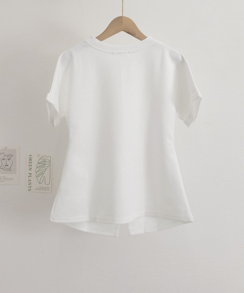 Miniministore(ミニミニストア)の「フロントスリットtシャツレディース半袖韓国風半袖(Tシャツ/カットソー・レディース・ブラック/ホワイト・M/L)」の21枚目の写真