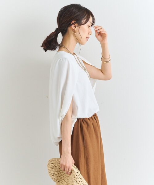 un dix cors（アンディコール）の「ケープマントプルオーバー（Tシャツ/カットソー・レディース・ブラック/ホワイト・FREE）」の5枚目の写真