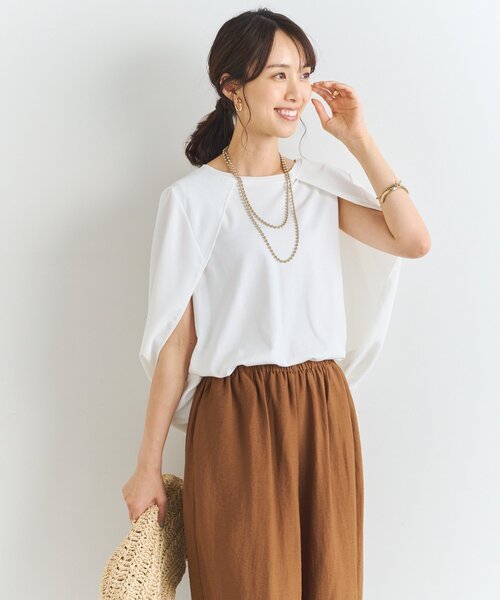 un dix cors（アンディコール）の「ケープマントプルオーバー（Tシャツ/カットソー・レディース・ブラック/ホワイト・FREE）」の7枚目の写真