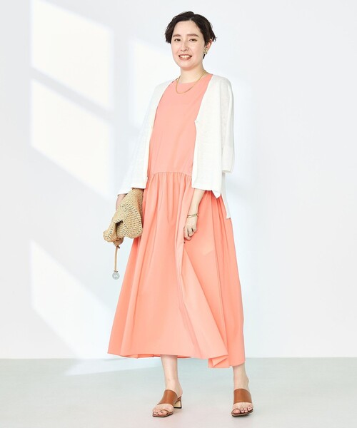 NOLLEY’S(ノーリーズ)の「撥水ストレッチタフタギャザーワンピース(ワンピース・レディース・オレンジ/ブラック/オリーブ・38/36)」の20枚目の写真