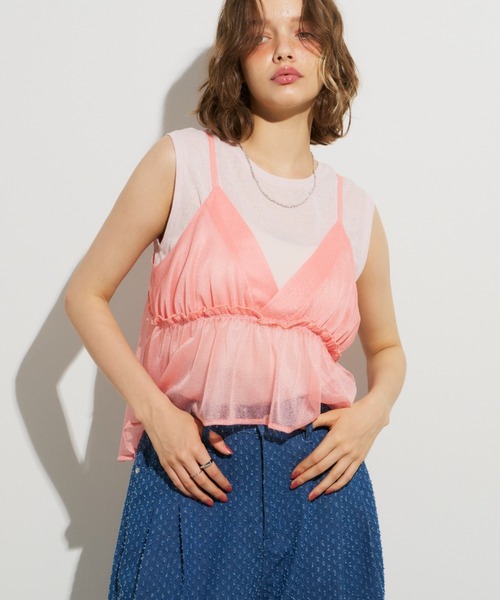 Unitage（ユニテージ）の「シアービスチェセットTOPS（Tシャツ/カットソー・レディース・ライトグレー/ピンク/アイボリー・FREE）」の10枚目の写真