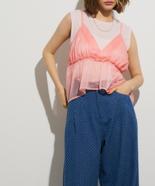 Unitage（ユニテージ）の「シアービスチェセットTOPS（Tシャツ/カットソー・レディース・ライトグレー/ピンク/アイボリー・FREE）」の7枚目の写真
