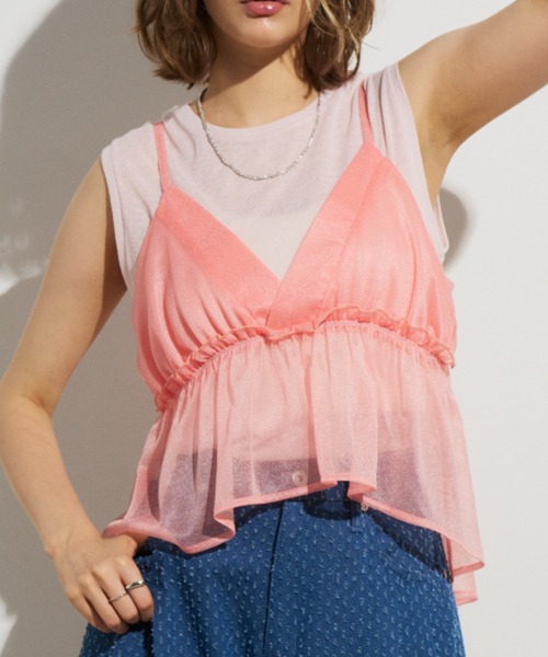 Unitage（ユニテージ）の「シアービスチェセットTOPS（Tシャツ/カットソー・レディース・ライトグレー/ピンク/アイボリー・FREE）」の6枚目の写真