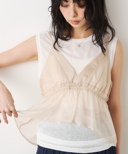 Unitage（ユニテージ）の「シアービスチェセットTOPS（Tシャツ/カットソー・レディース・ライトグレー/ピンク/アイボリー・FREE）」の18枚目の写真