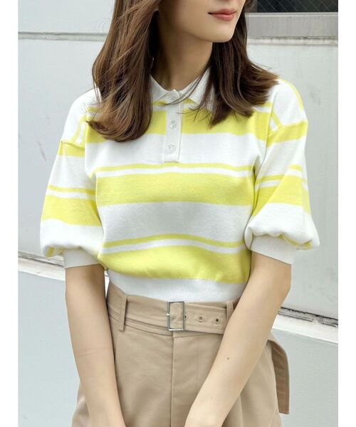 MERCURYDUO(マーキュリーデュオ)の「ラガー風ニット(ニット/セーター・レディース・イエロー/ネイビー/ピンク・FREE)」の13枚目の写真