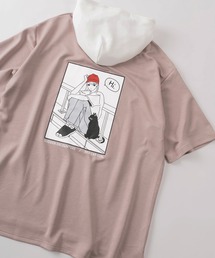【70】【Red Cap Girl/レッドキャップガール】ガールイラスト フード配色 ポンチパーカー 接触冷感 オーバーサイズ バックプリント ユニセックス 推し活