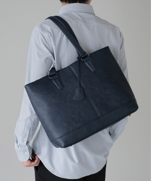 GUSCIO UOMO(グッシオ ウォーモ)の「【グッシオウォーモ】ビジネストートバッグ(ビジネスバッグ・メンズ・ダークグレー/ネイビー/ブラック/チョコ・FREE)」の4枚目の写真