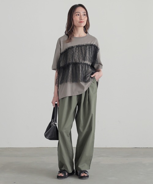 n'OrLABEL(ノアールレーベル)の「ドットチュールドッキングカットソー(Tシャツ/カットソー・レディース・ブラック/カーキ/ブルー・1/2)」の19枚目の写真