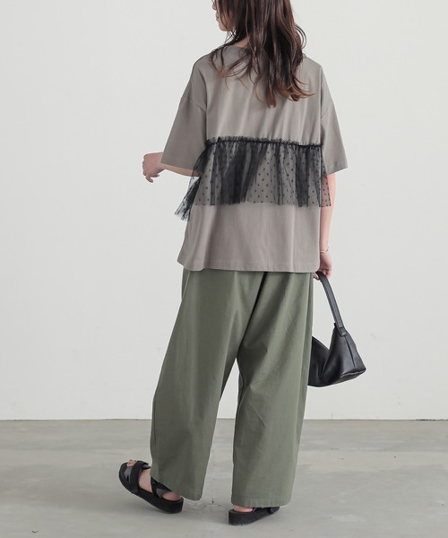 n'OrLABEL(ノアールレーベル)の「ドットチュールドッキングカットソー(Tシャツ/カットソー・レディース・ブラック/カーキ/ブルー・1/2)」の18枚目の写真