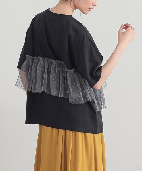 n'OrLABEL(ノアールレーベル)の「ドットチュールドッキングカットソー(Tシャツ/カットソー・レディース・ブラック/カーキ/ブルー・1/2)」の21枚目の写真