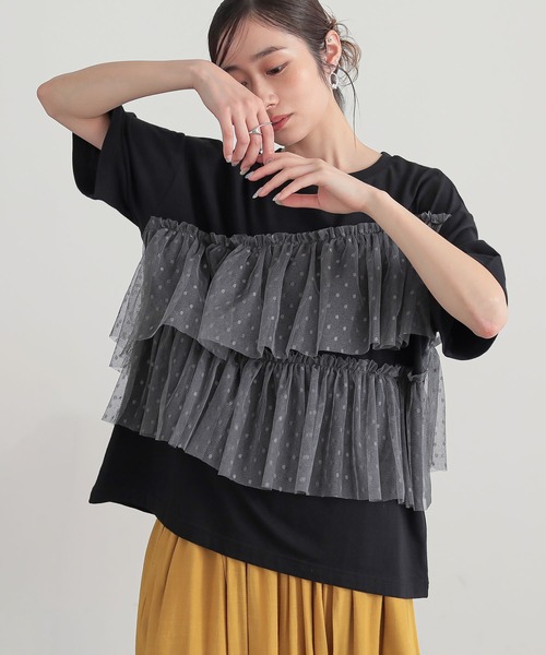n'OrLABEL(ノアールレーベル)の「ドットチュールドッキングカットソー(Tシャツ/カットソー・レディース・ブラック/カーキ/ブルー・1/2)」の22枚目の写真