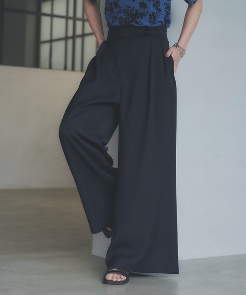 HARE（ハレ）の「チャイナボタンワイドパンツ(HARE)（その他パンツ・レディース・グリーン/ブラック・FREE）」の2枚目の写真
