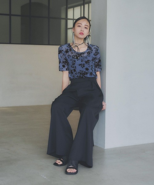 HARE（ハレ）の「チャイナボタンワイドパンツ(HARE)（その他パンツ・レディース・グリーン/ブラック・FREE）」の3枚目の写真