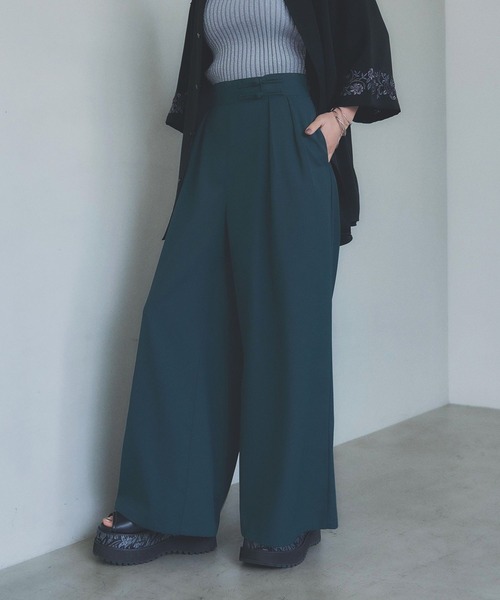 HARE（ハレ）の「チャイナボタンワイドパンツ(HARE)（その他パンツ・レディース・グリーン/ブラック・FREE）」の10枚目の写真