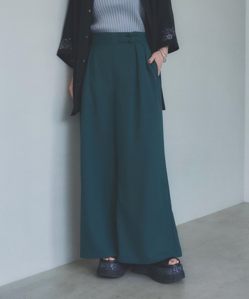 HARE（ハレ）の「チャイナボタンワイドパンツ(HARE)（その他パンツ・レディース・グリーン/ブラック・FREE）」の12枚目の写真