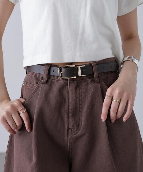 FREE'S MART(フリーズマート)の「リバーシブルミドルベルト(ベルト・レディース・ベージュ/ブラック・フリ-)」の13枚目の写真