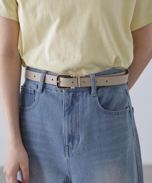 FREE'S MART(フリーズマート)の「リバーシブルミドルベルト(ベルト・レディース・ベージュ/ブラック・フリ-)」の10枚目の写真