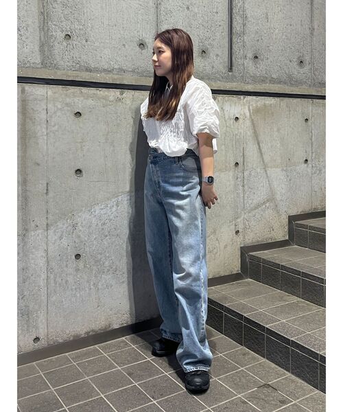 Ungrid（アングリッド）の「ハーフスリーブギャザーシャツ（シャツ/ブラウス・レディース・パープル/ブルー/オフホワイト/イエロー・FREE）」の20枚目の写真