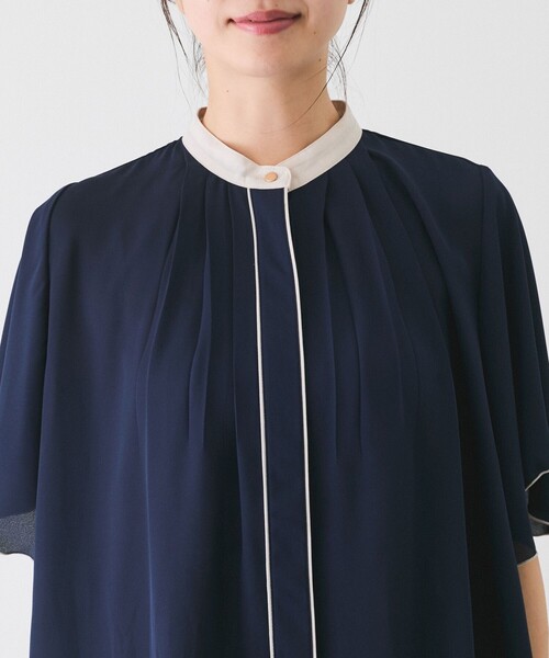 Jayro(ジャイロ)の「フロントタックバイカラーデザインラッフルスリーブブラウス(シャツ/ブラウス・レディース・グレー/サックスブルー/ホワイト系その他/ネイビー/ピンク系その他2・M)」の20枚目の写真