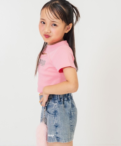 ANAP kids（アナップキッズ）の「シルバーロゴ プリント ミニ トップス