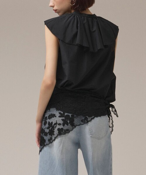 GRACE CONTINENTAL（グレースコンチネンタル）の「レースバブーシュカ（ストール/ショール・レディース・キナリ/ブラック・FREE）」の10枚目の写真