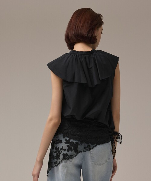 GRACE CONTINENTAL（グレースコンチネンタル）の「レースバブーシュカ（ストール/ショール・レディース・キナリ/ブラック・FREE）」の14枚目の写真