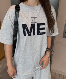 napinna maison（ナピナメゾン）の「【napinna maison×HIINA】グラフィックロゴスウェット半袖T(ショート丈/ビッグシルエット)（Tシャツ/カットソー）」