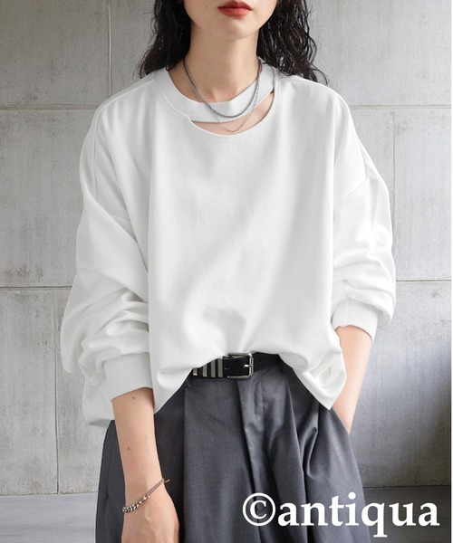 antiqua(アンティカ)の「ポンチデザイントップス(その他トップス・レディース・ホワイト/ブラック・ONESIZE)」の12枚目の写真