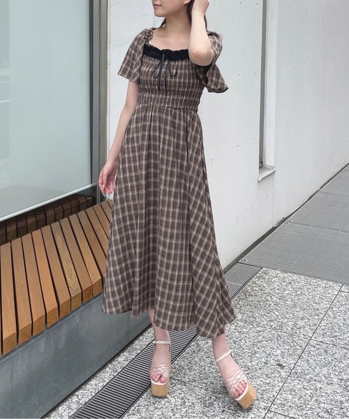 レースフレアスリーブワンピース　one way セール】レースフレアスリーブワンピース（ワンピース）｜one