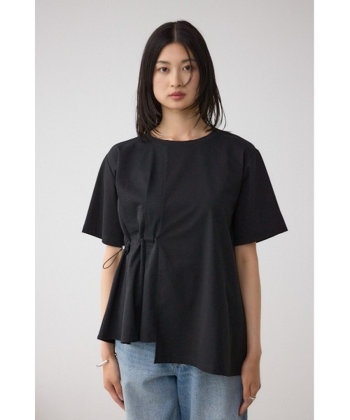 AZUL by moussy(アズールバイマウジー)の「フハクドッキングドロストトップス(Tシャツ/カットソー・レディース・オフホワイト/ブラック/ライトブルー・FREE)」の22枚目の写真