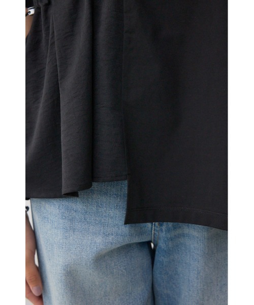 AZUL by moussy(アズールバイマウジー)の「フハクドッキングドロストトップス(Tシャツ/カットソー・レディース・オフホワイト/ブラック/ライトブルー・FREE)」の15枚目の写真